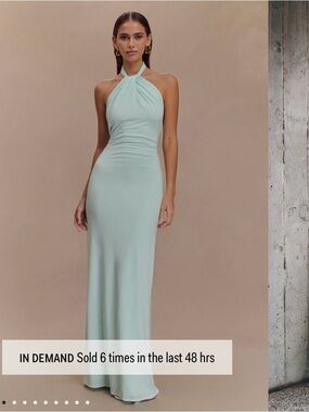 Meshki Elyna slinky halter dress - lagoon NWT